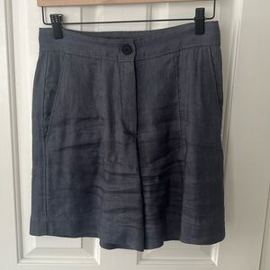 Massimo Dutti Linen Darted Bermuda Shorts Size 4